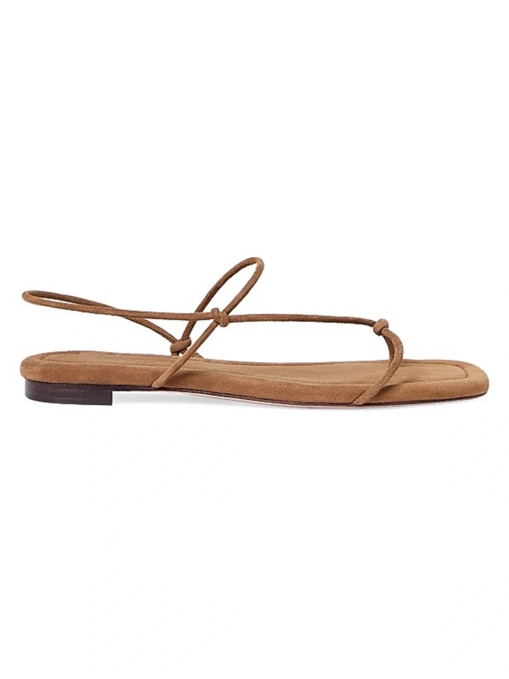 NEW Loeffler Randall Eleanor Cacao Strappy Knotted Suede Flat Sandals